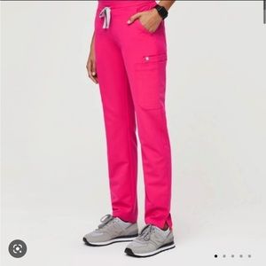 Figs high waisted limited edition color (shocking pink) Yola Skinny pants -small